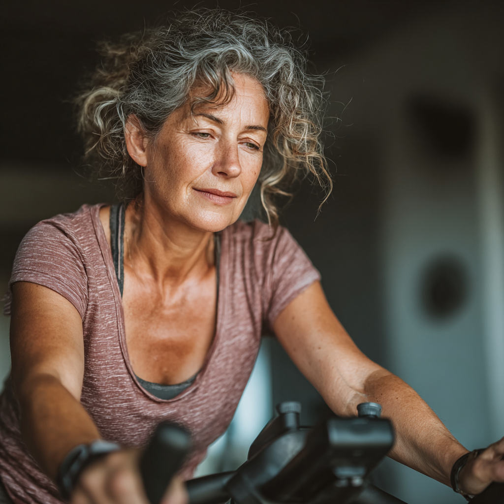 Grupa seniorów ćwicząca w parku